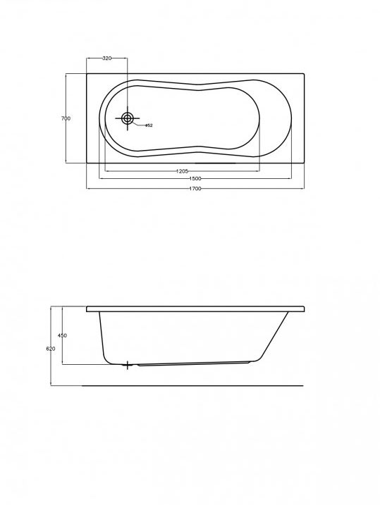 Ванна прямоугольная NIKE 170x70 арт. 26170