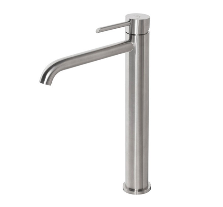 NOKEN ROUND INOX Смеситель для раковины, высокий 306 мм, без ДК, браш. нержавеющая сталь арт. 34741