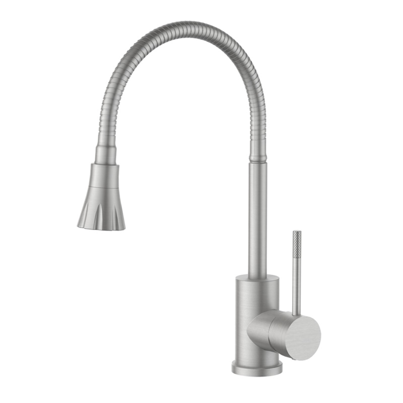 Смеситель для кухни с гибким изливом Voda Kitchen KF 36, сатин арт. 171757