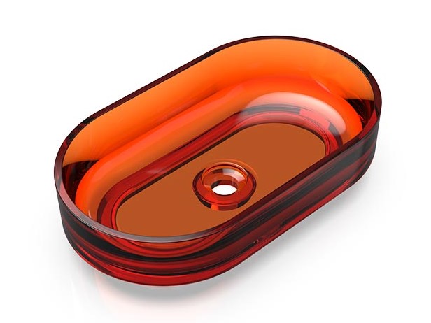 KNIEF ELLIPSE Shape Раковина накладная 550x320x140 мм без перелива, без отверстия, хром/70 Jaspis арт. 36917