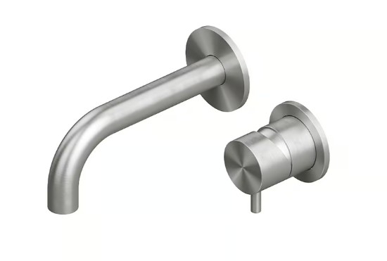 QUADRO DESIGN SOURCE Смеситель для раковины из стены, Brushed Stainless Steel AISI316L арт. 35808
