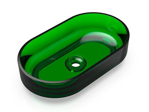 KNIEF ELLIPSE Shape Раковина накладная 550x320x140 мм без перелива, без отверстия, хром/80 Aventurin арт. 36914