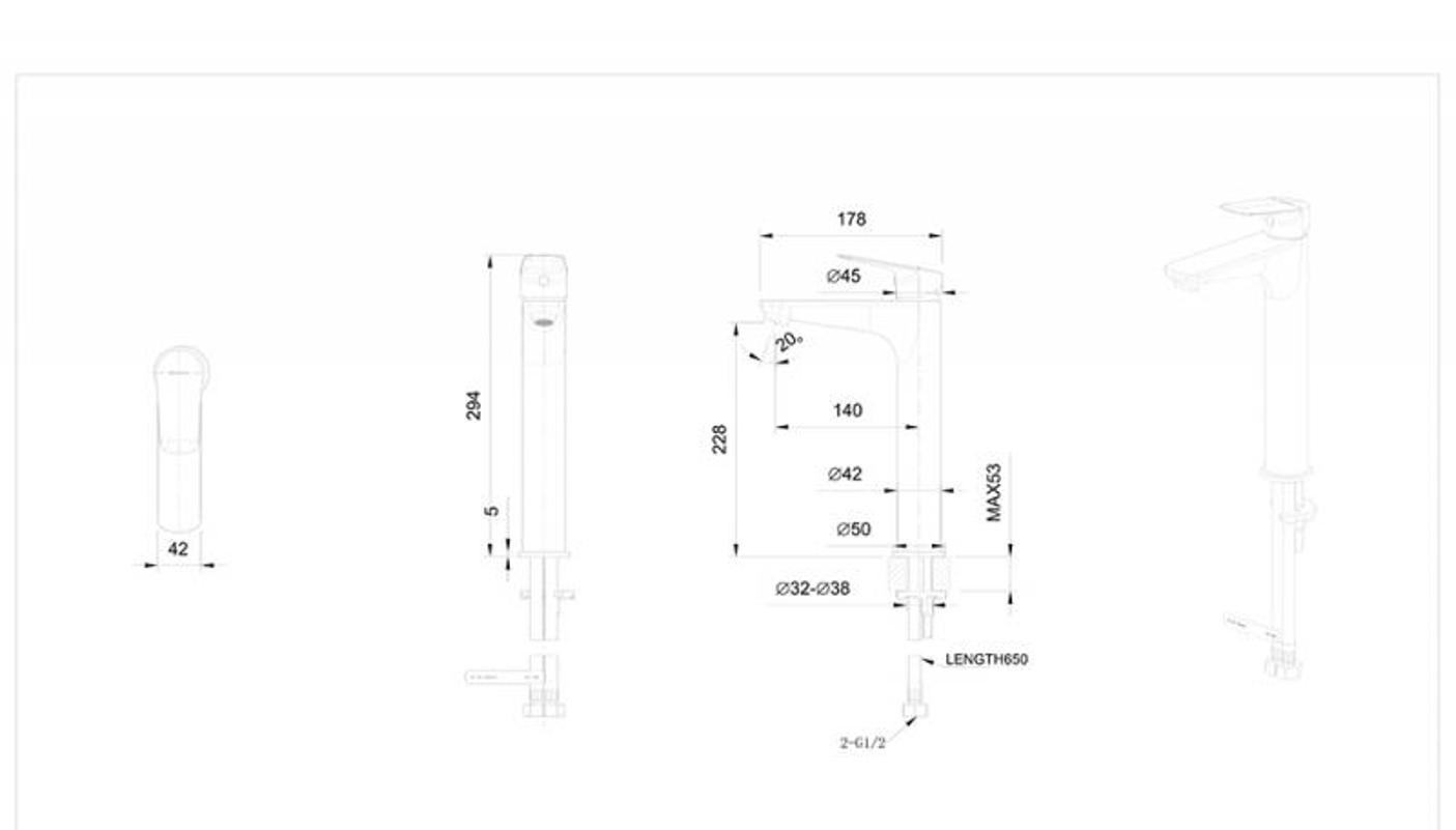 Смеситель для раковины Bravat Rhein F1429564BW-A-ENG, черный арт. 163132