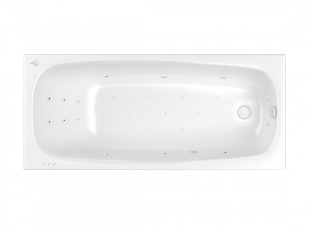 WHITECROSS Layla Slim Ванна акриловая 180x80 см, гидромассаж "ULTRA", перелив, каркас, белый/белый арт. 32401