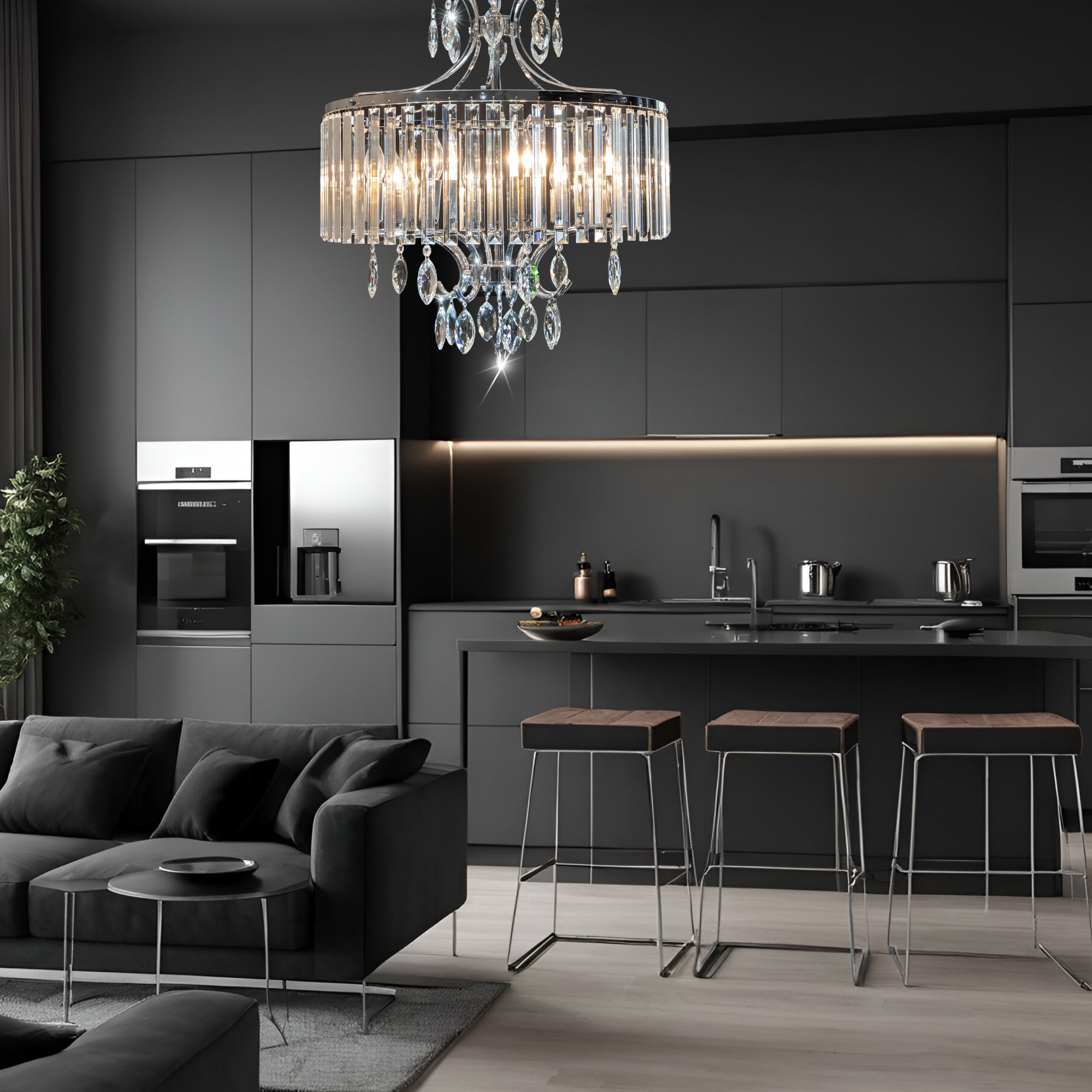 Citilux Инга CL335181 Люстра подвесная хрустальная Хром арт. 88772