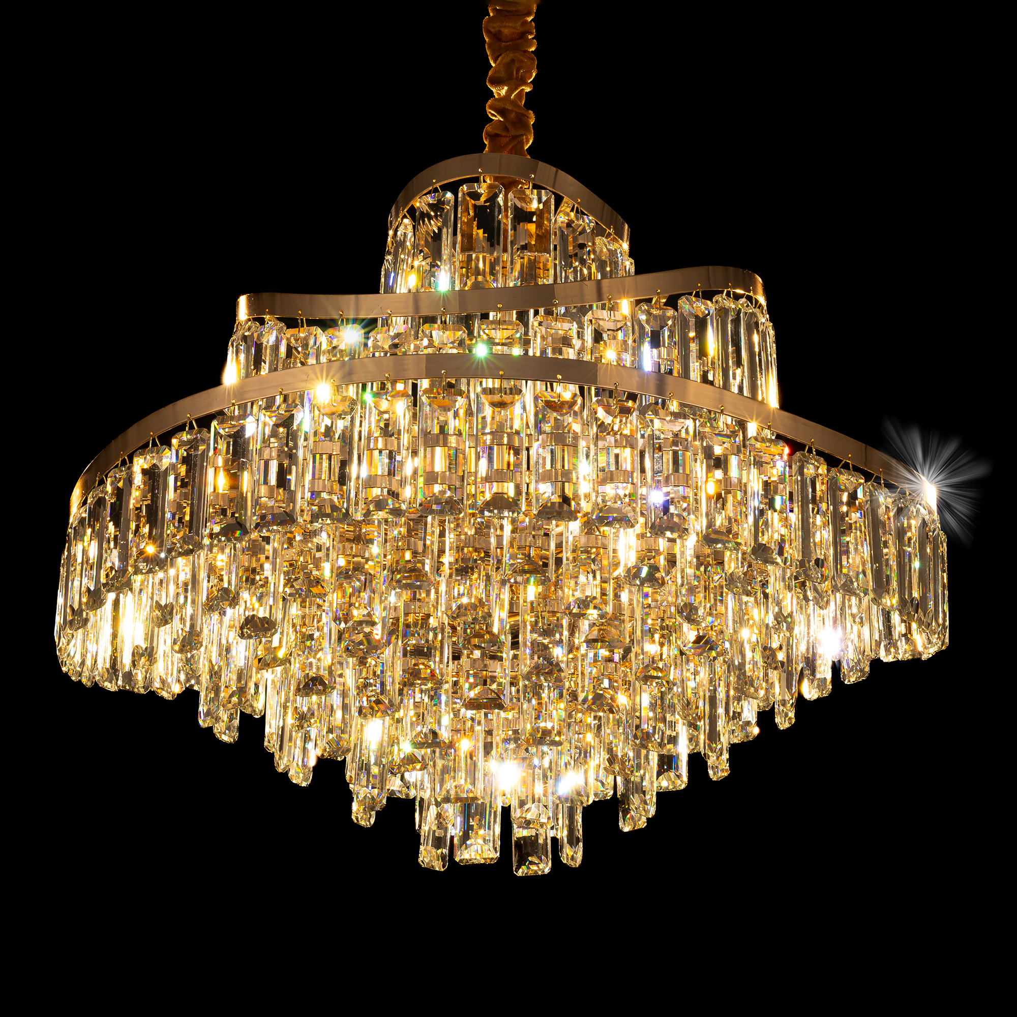 Citilux NAIAD CL315162 Люстра хрустальная подвесная Золото арт. 89460
