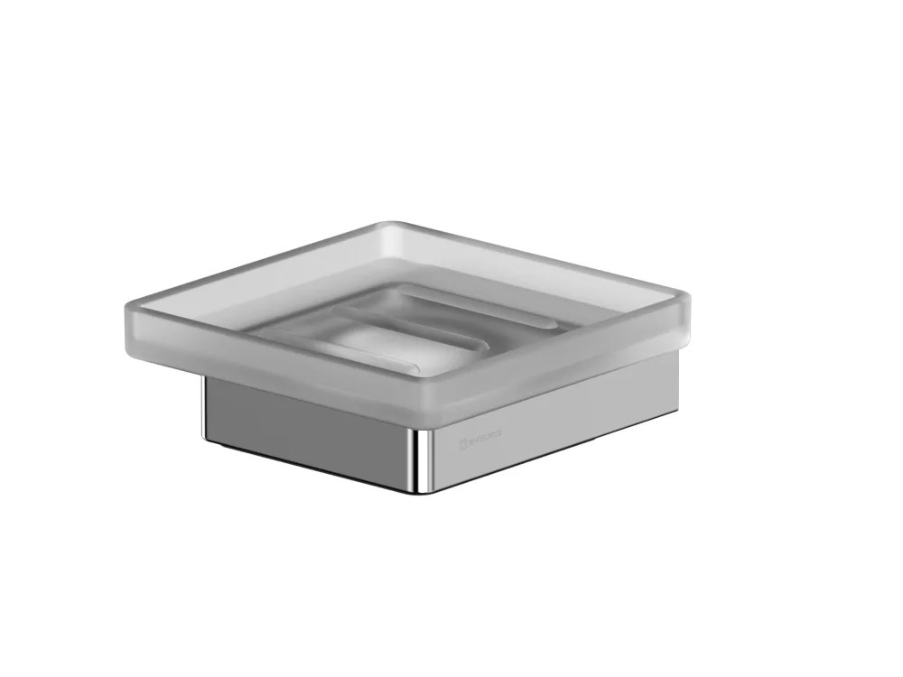 WHITECROSS cubo Мыльница подвесная, матовое стекло/хром арт. 31681