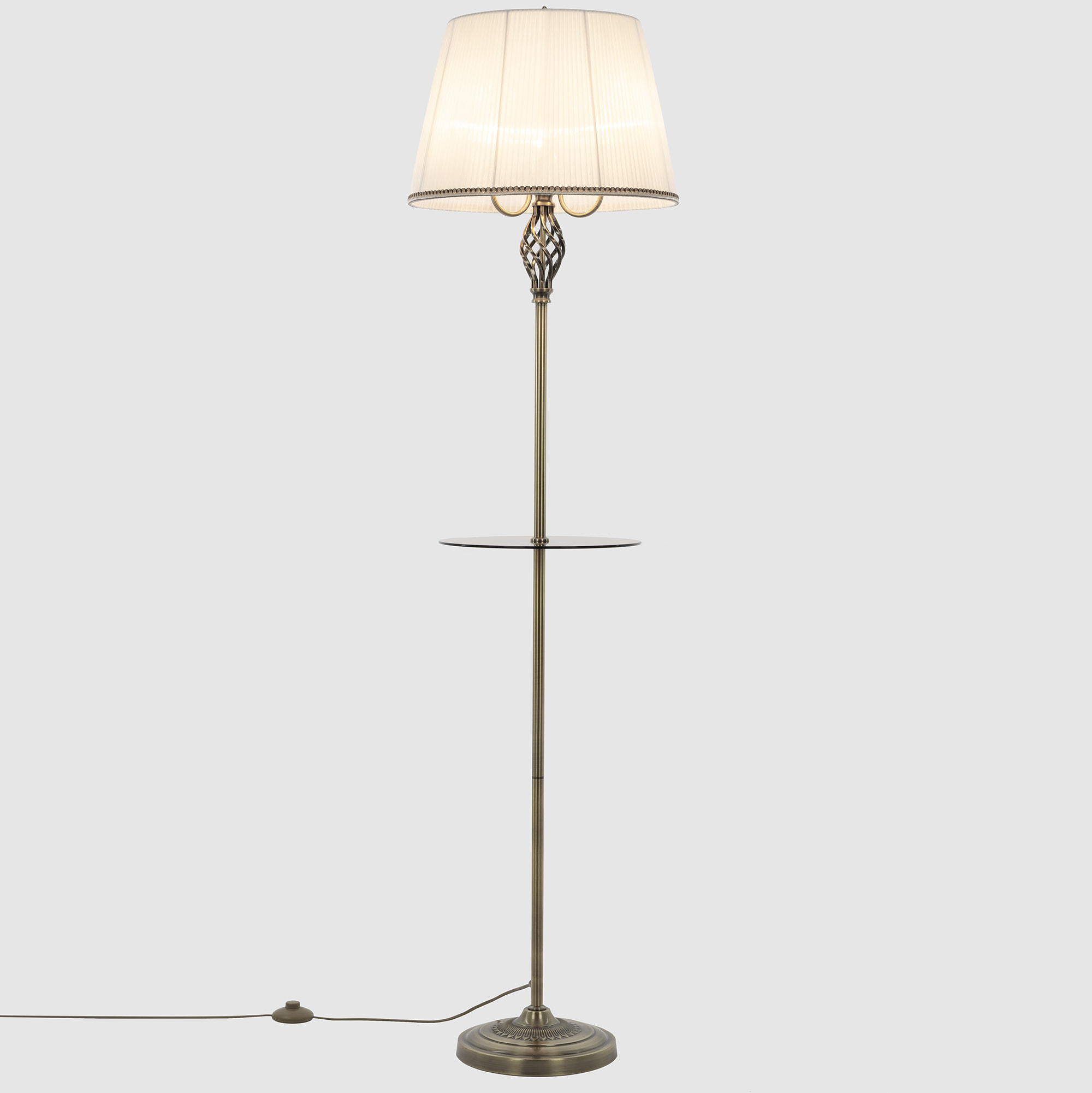 Citilux Вена CL402930T Торшер бронза со столиком и белым абажуром арт. 89043