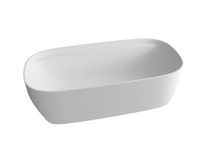 ANTL SLED Ванна овальная из материала Flumood, в комплекте с нажимным ДК и сифоном, белый арт. 32247