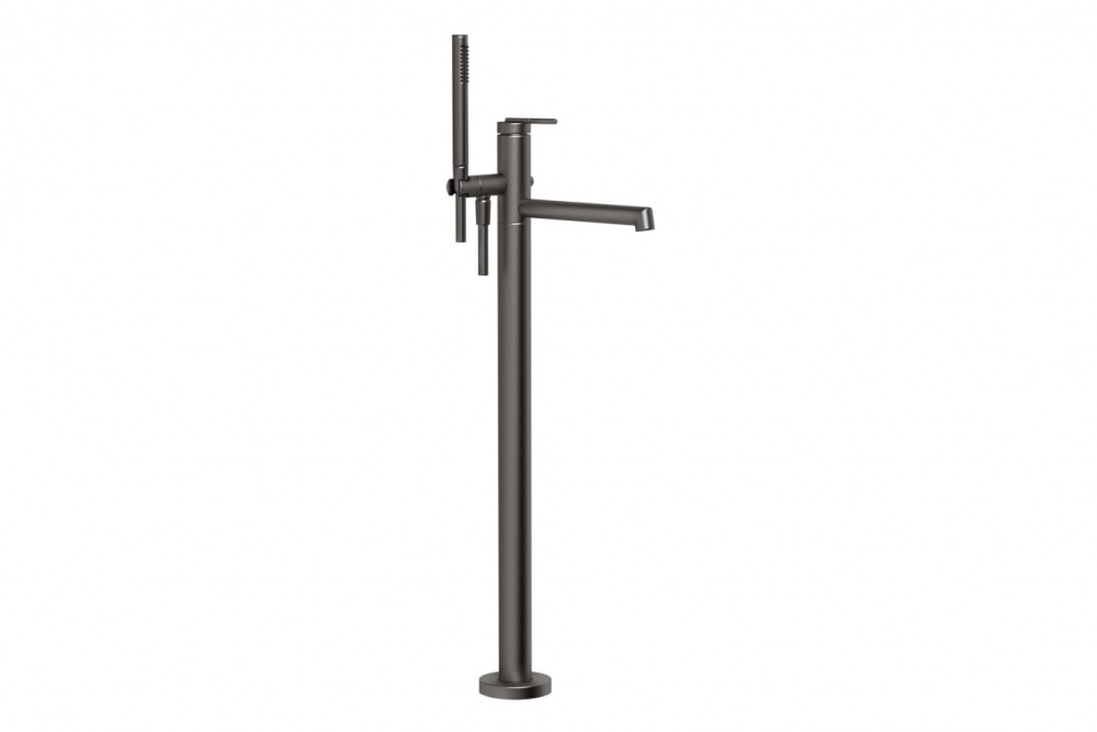 GESSI INGRANAGGIO Внешние части для напольного смесителя для ванны, Black Metal Brushed PVD арт. 39852