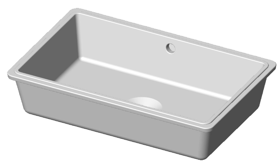 GAMADECOR BOX Раковина встраиваемая под столешницу 54x15x34 см, с переливом, белый арт. 36252