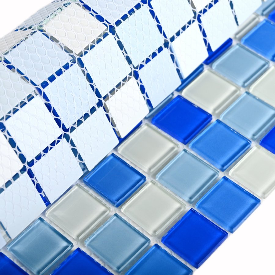 Плитка декоративная стеклянная Blue wave-3/Голубая волна-3 25*25 300*300 арт. 90656