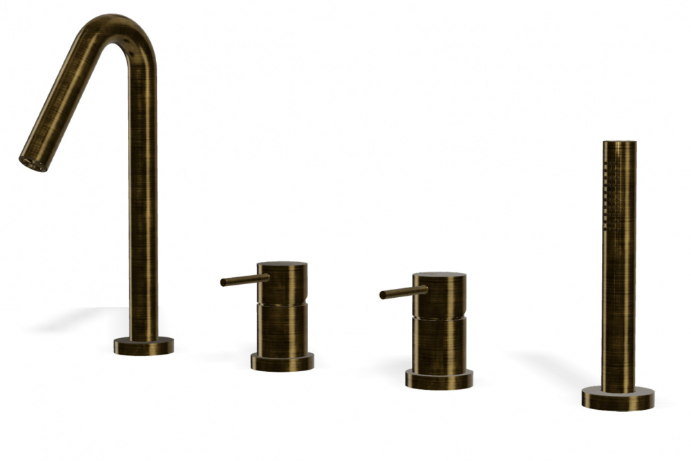 TREEMME Up+ Смеситель на борт ванны с изливом на 4 отверстия, US brushed bronze арт. 39704