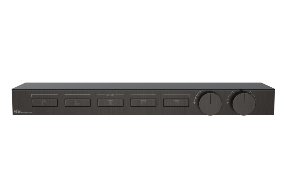 GESSI HI-FI SHELF Внешняя часть термостата с полкой 5 режимов, Black Metal Brushed арт. 39183