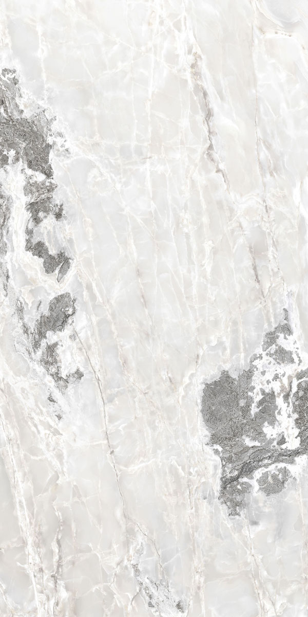 Керамогранит  ONYX&MORE WHITE BLEND GLO 6MM R 120x240 арт. 84026