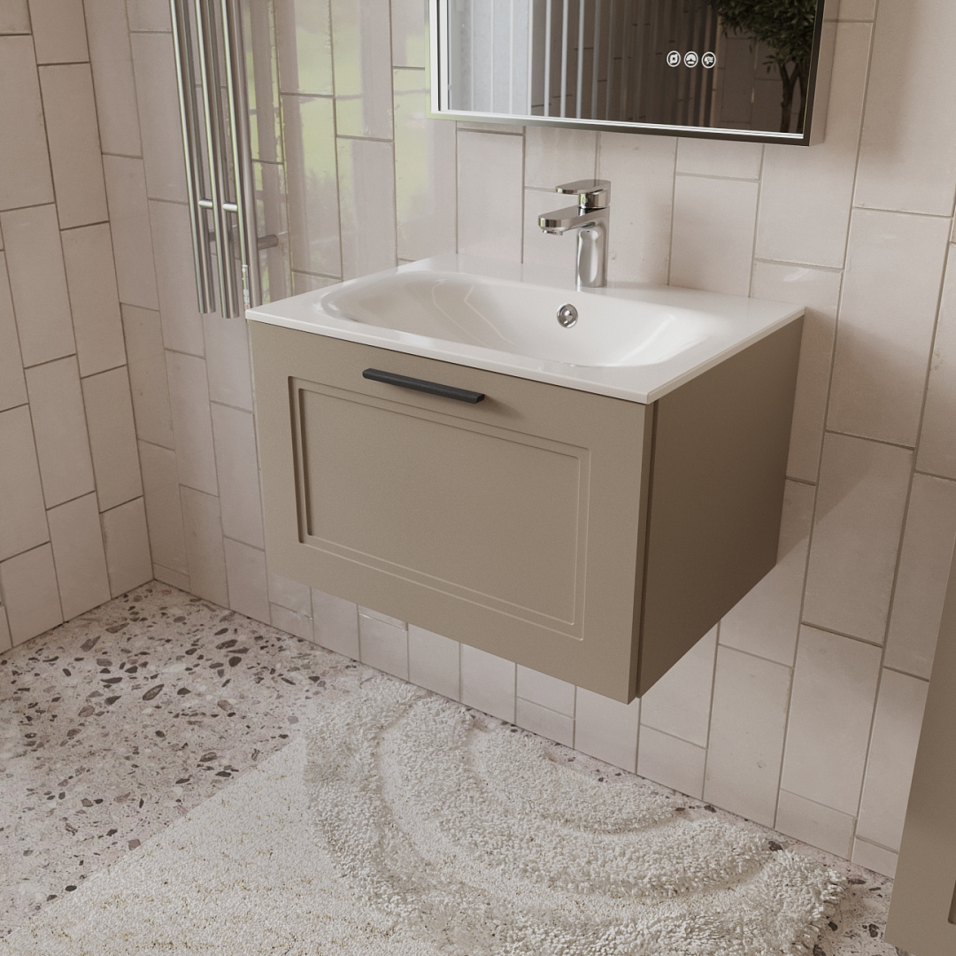 Тумба с раковиной подвесная (60см) Terminus Classik CLA10601200501O, капучино арт. 178321