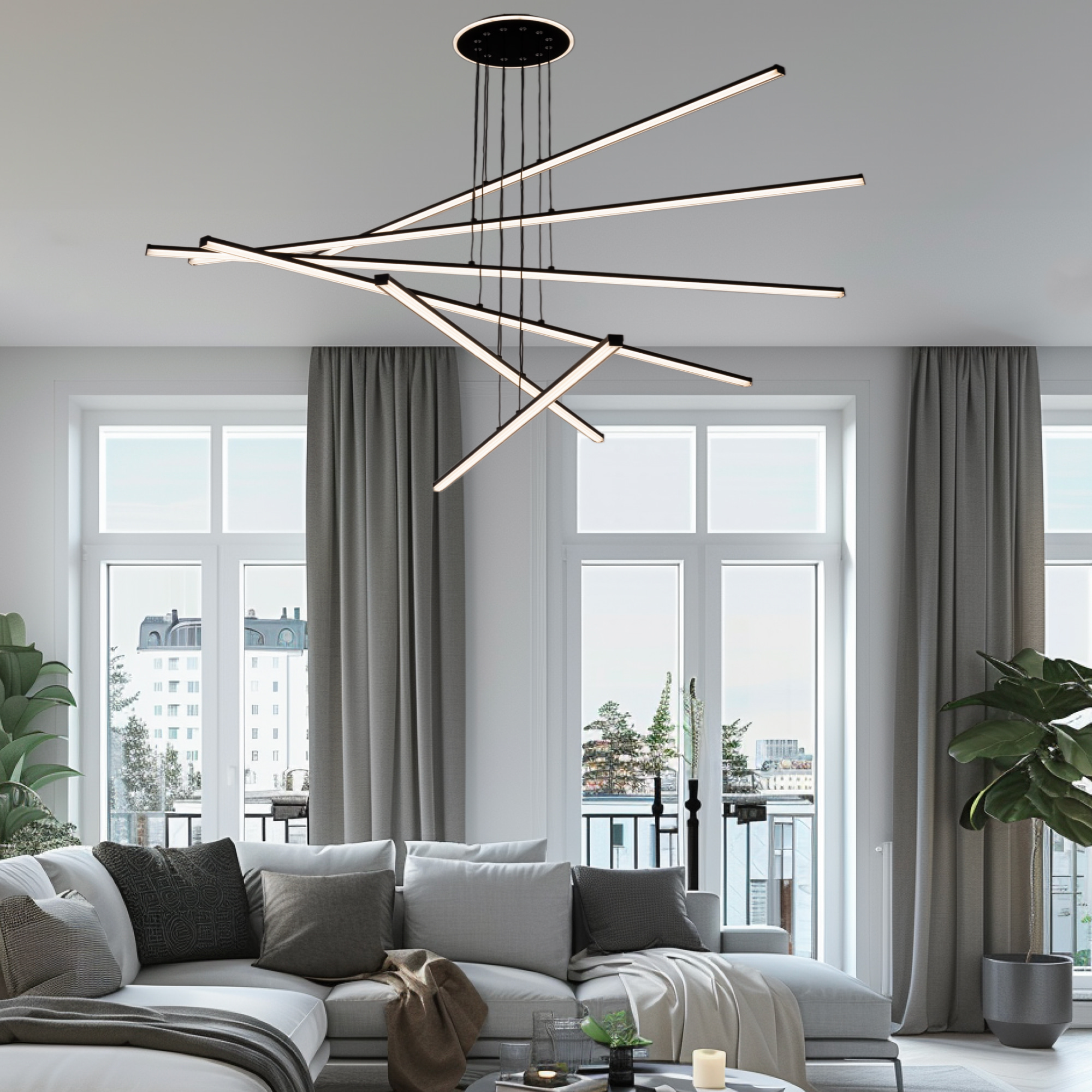 Citilux Trent CL203761 LED Люстра подвесная с пультом Чёрная арт. 89269