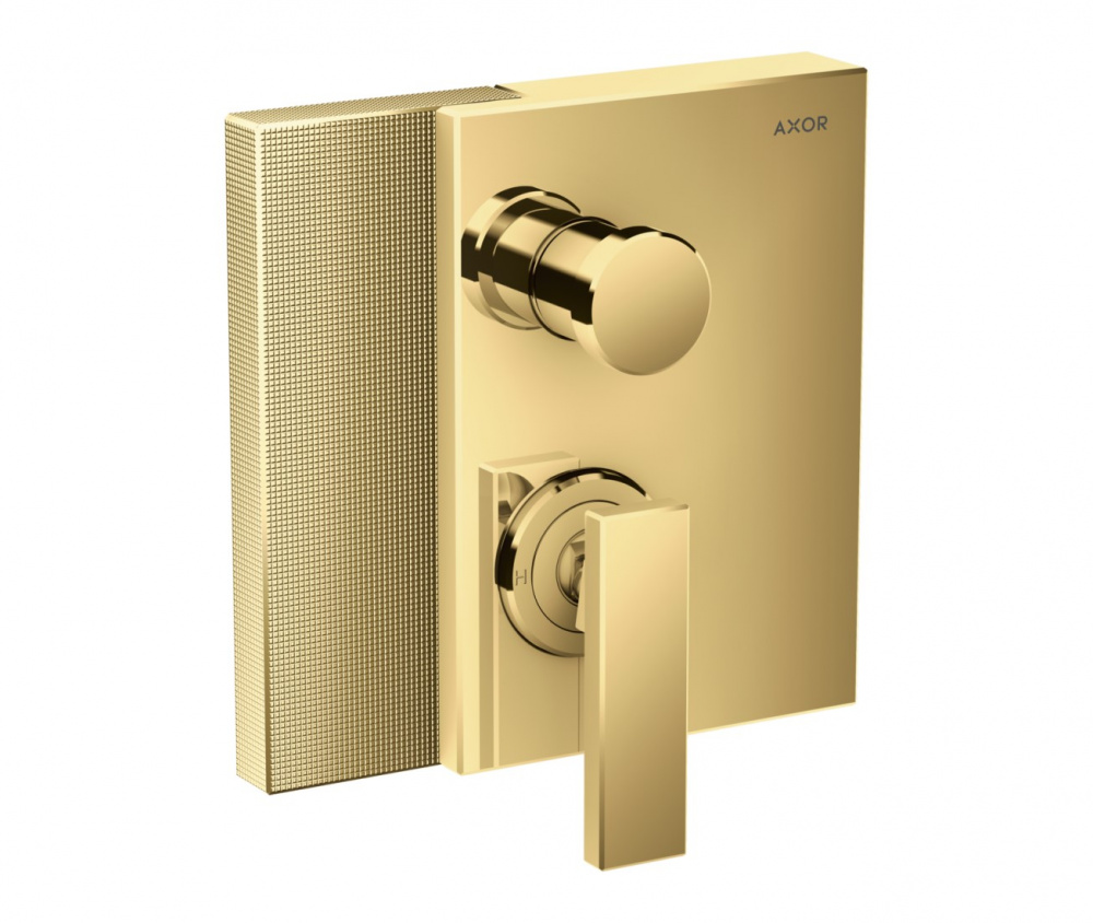 AXOR EDGE Смеситель для ванны, однорычажный, скрытого монтажа, с огранкой, Polished Gold Optic арт. 38115