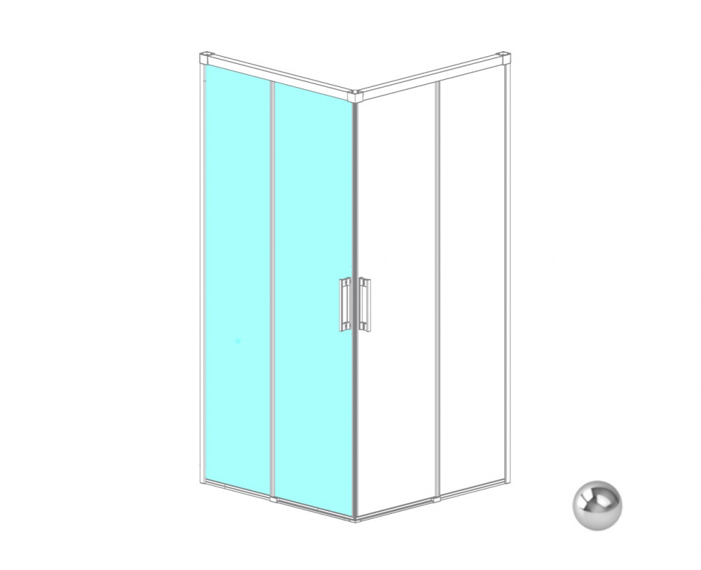 RADAWAY IDEA KDD 90 L Дверь раздвижная, 900xH2005 мм, хром/прозрачное арт. 32754