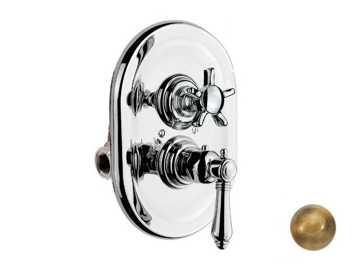 NICOLAZZI TERMOSTATICO Наружная часть термостата 3/4” с запорным вентилем, BRONZATO/Dames Anglais арт. 38265