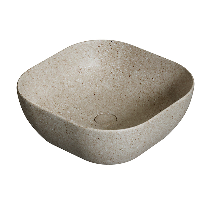NOKEN SLENDER Раковина на столешницу 41x41 см, БЕЗ перелива, с ДК, caliza concrete арт. 37040