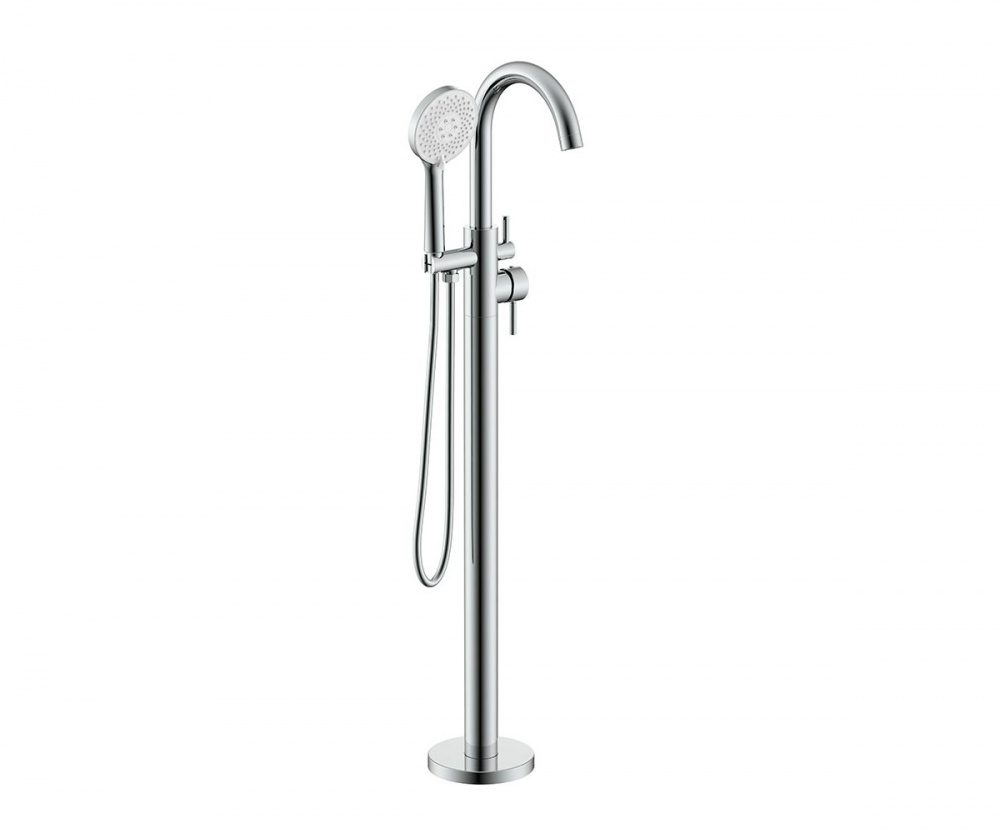NEMO ROUND Смеситель напольный для ванны с ручным душем, CHROME PLATED арт. 39542