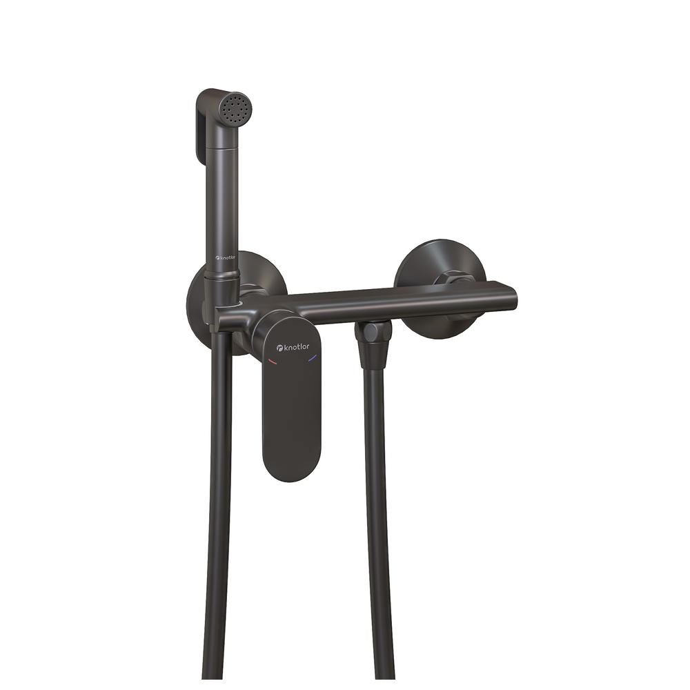Гигиенический душ со смесителем Knotlor FHS01S0GM, вороненая сталь арт. 189663