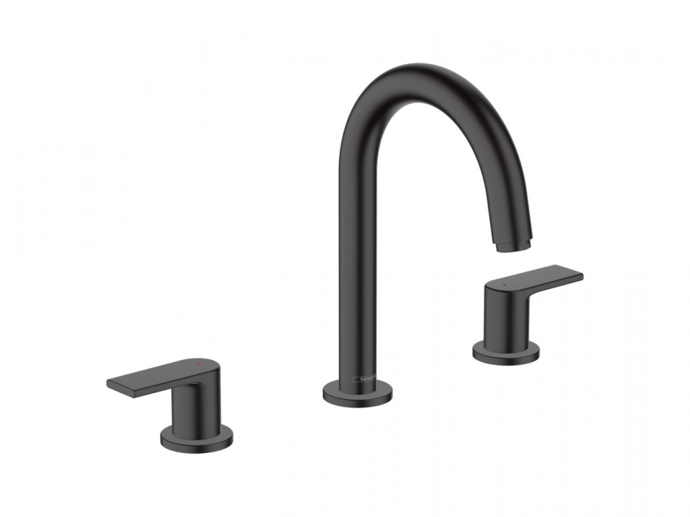 HANSGROHE Vernis Shape Смеситель для раковины на 3 отверстия, с ДК, матовый черный арт. 35247
