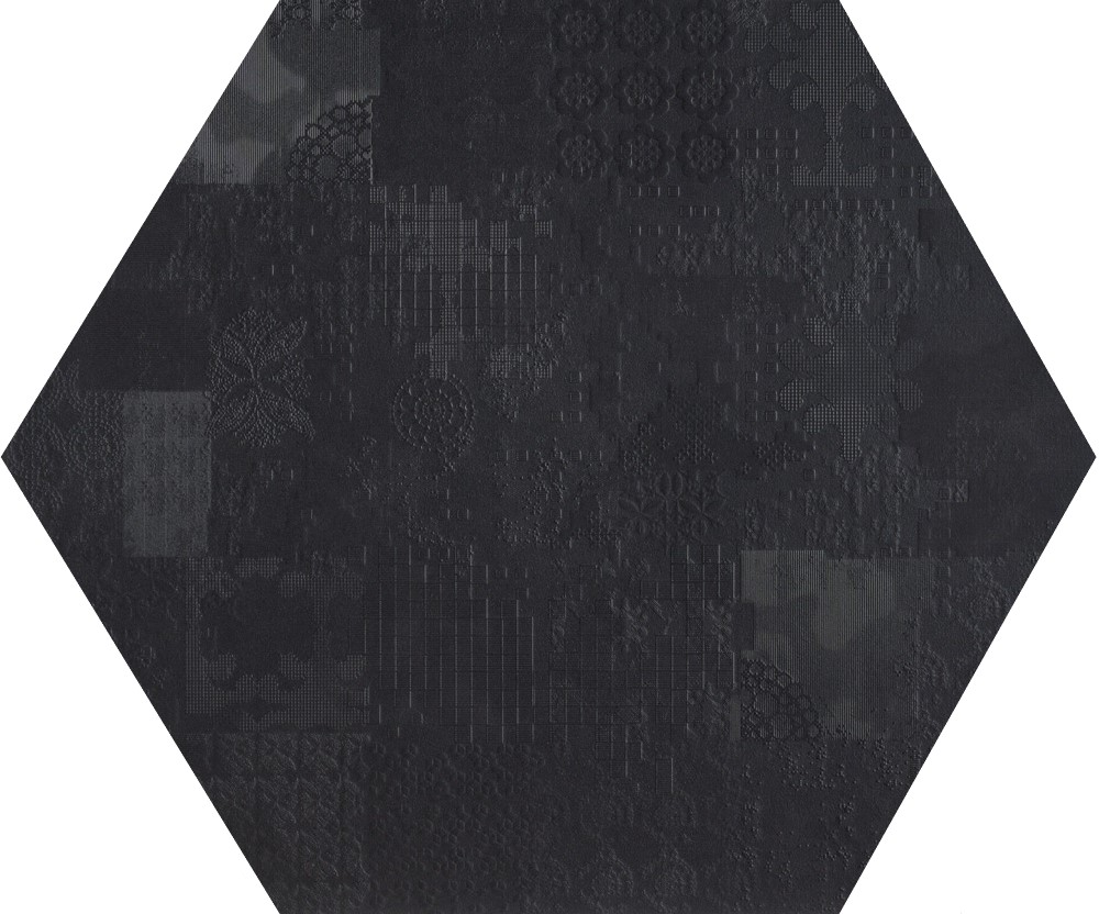 MUTINA DECHIRER NERO ESAGONA DECOR MATT 120х120 арт. 123840