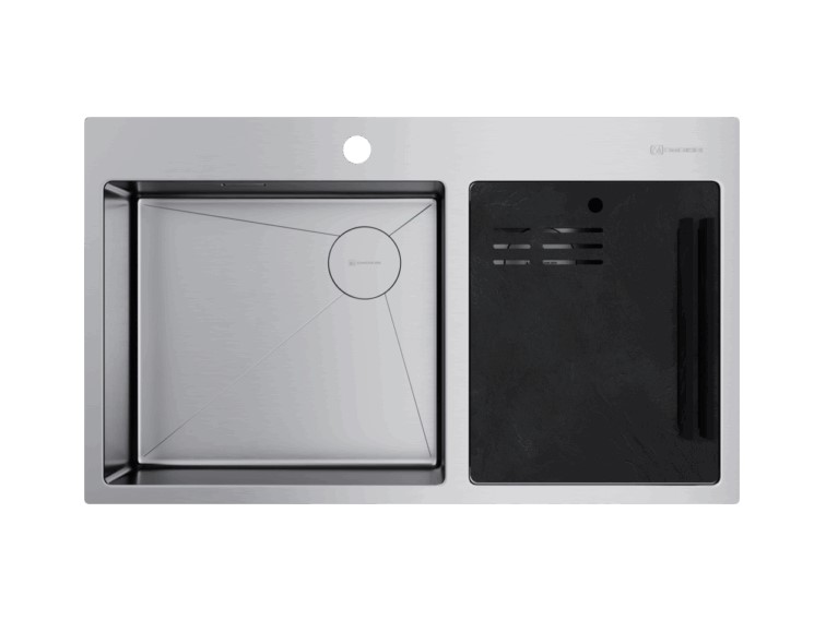 OMOIKIRI AKISAME 86-2 Мойка кухонная, 2 чаши, 860х510 мм, база 90 см, нержавеющая сталь арт. 40546