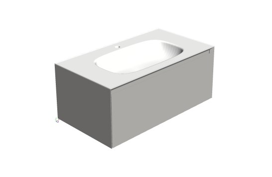 VERONA STYLE SHAPE S Тумба подвесная 90 см, 1 ящик, M25-серый арт. 33874