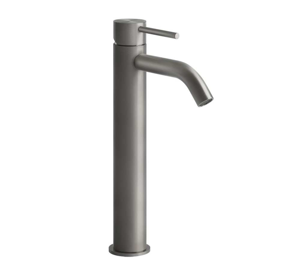 GESSI FLESSA Смеситель для раковины высокий, соединительные шланги на 3/8”, БЕЗ ДК, Steel Brushed арт. 34728