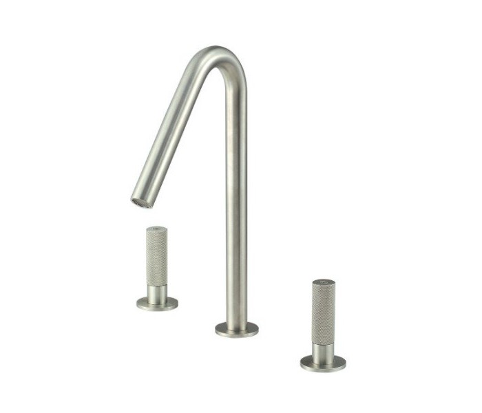 TREEMME 22 mm Смеситель для раковины на 3 отверстия 160, нержавеющая сталь арт. 35506