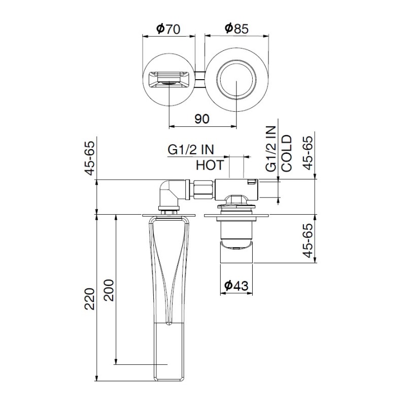 Смеситель для раковины Webert ONE-B NB830606741, белый/сталь арт. 161929