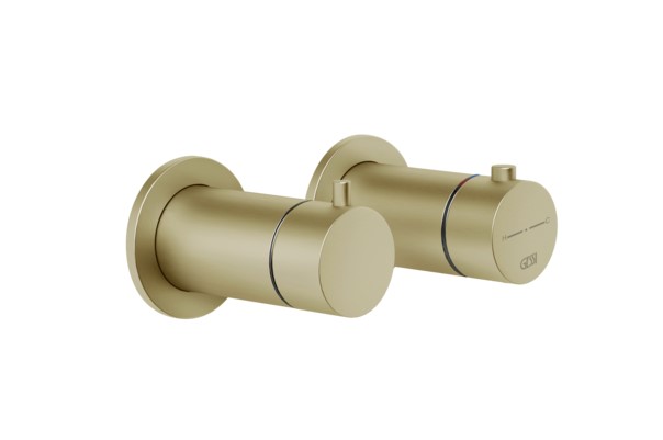 GESSI Внешние части для термостатического смесителя на 2 выхода, Brushed Brass PVD арт. 39850