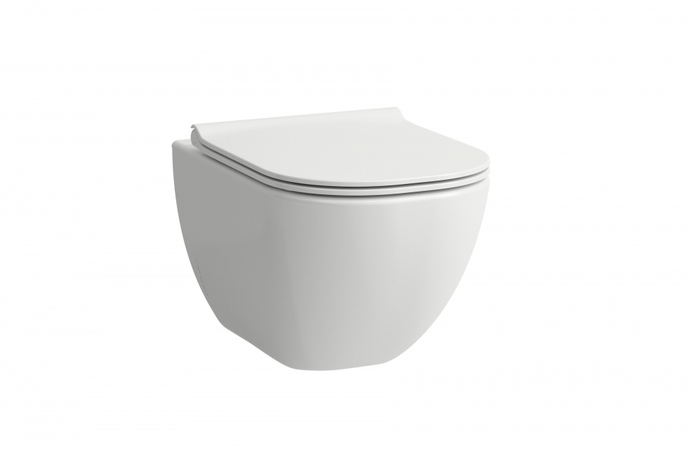 LAUFEN BASAL Унитаз подвесной Rimless, с тонким сиденьем SQ, 530x360 мм, скрытый крепёж, белый арт. 37271
