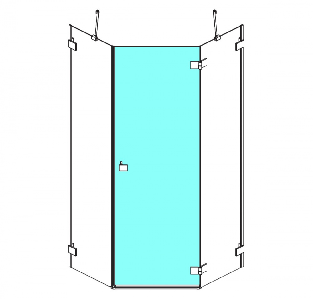 RADAWAY Essenza New PTJ door R Дверь для боковых стенок, черная/прозрачное арт. 32638