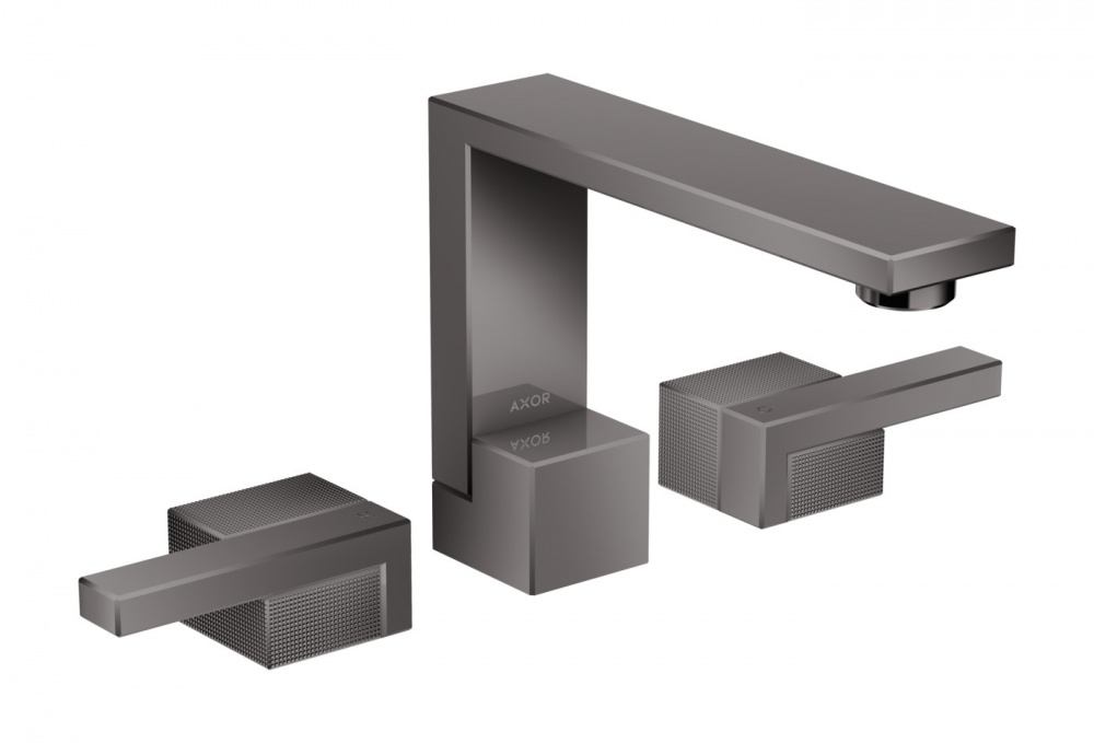 AXOR EDGE Смеситель для раковины на 3 отверстия, 130, с ДК, Polished Black Chrome арт. 34816