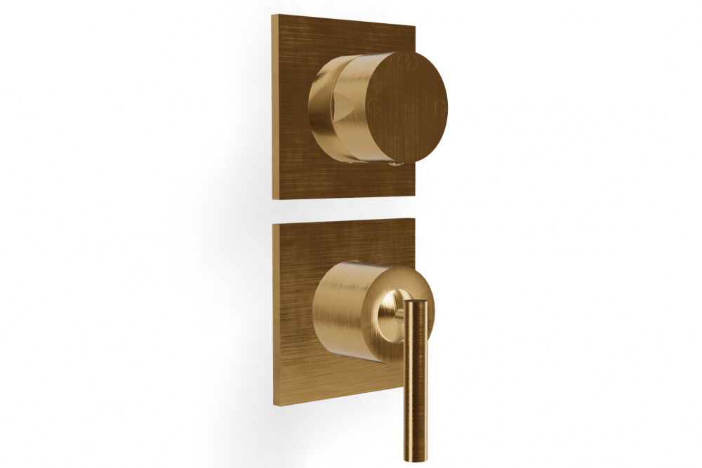 TREEMME ARCHE Смеситель скрытого монтажа на 2 выхода с переключателем, DZ Brushed gold арт. 39647