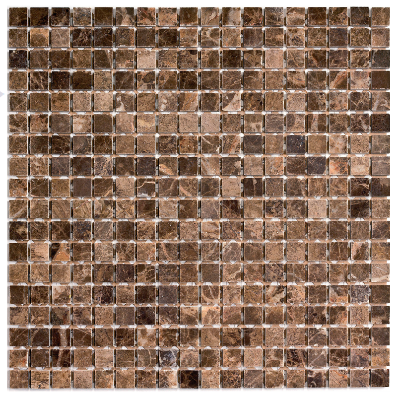 PIX 304 Dark Emperador, чип 15x15 мм, сетка 305х305x4 мм, Полированная арт. 73837