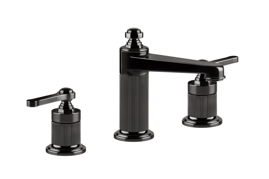 GESSI VENTI20 Смеситель для раковины на 3 отверстия средний, Без ДК, Black Metal PVD арт. 34850