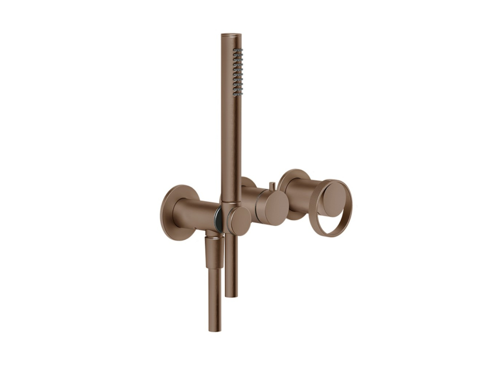 GESSI ANELLO Внешние части для встраиваемого смесителя на 2 выхода, 708 Copper Brushed PVD арт. 122796
