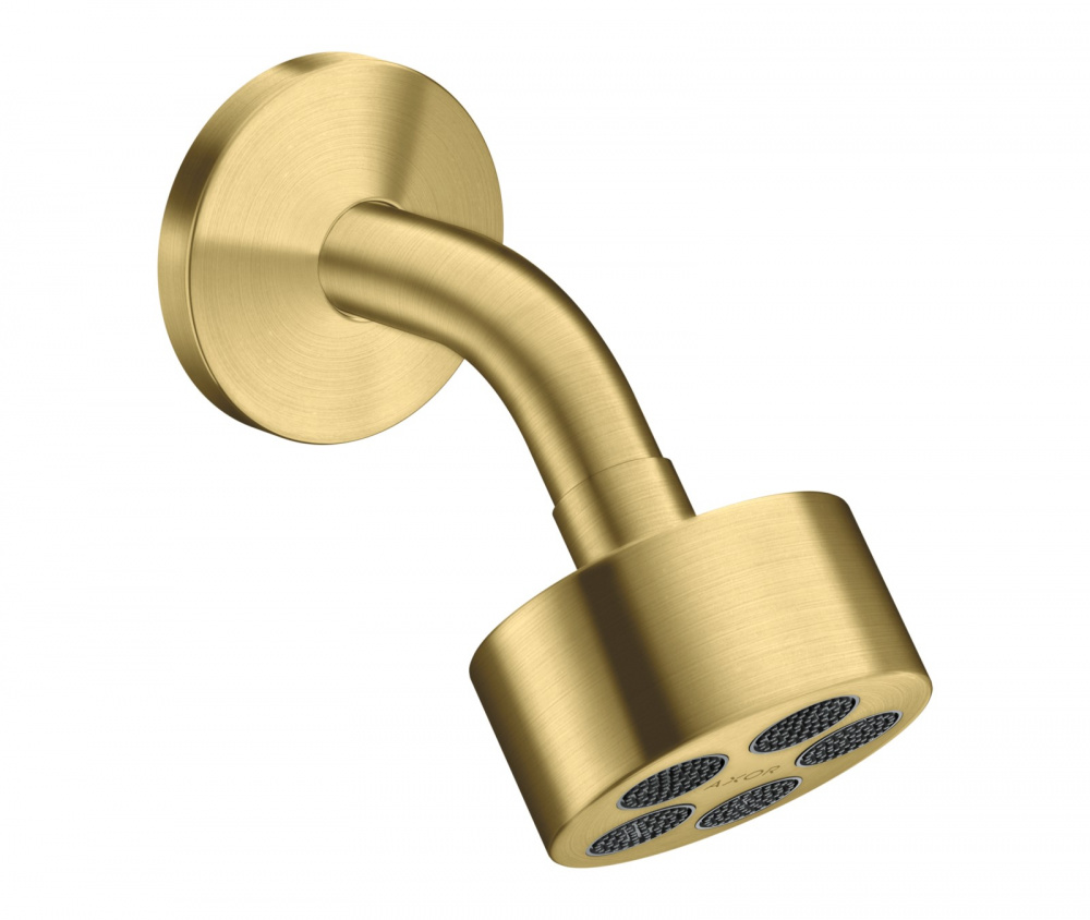 AXOR ONE Верхний душ 75 1jet EcoSmart с держателем 85 мм, 8,7 л/мин, Brushed Brass арт. 38109