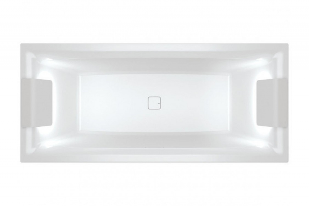 RIHO STILL SQUARE LED LR Ванна акриловая с подсветкой, подголовником, 170x75см, 192 л, белый арт. 32095
