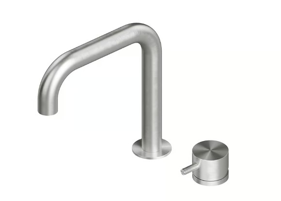QUADRO DESIGN SOURCE Смеситель для раковины на 2 отверстия из столешницы, Brushed Stainless Steel арт. 35806