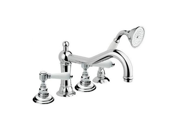 NICOLAZZI EXTRA LUSSO Cмеситель на борт ванны, 4 отв., crome/фурнитура P.M. BLANC арт. 38199