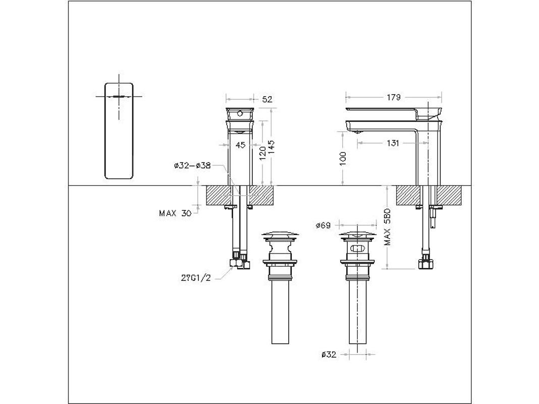 Смеситель для раковины Bravat Phillis F156101C-ENG, хром арт. 163143