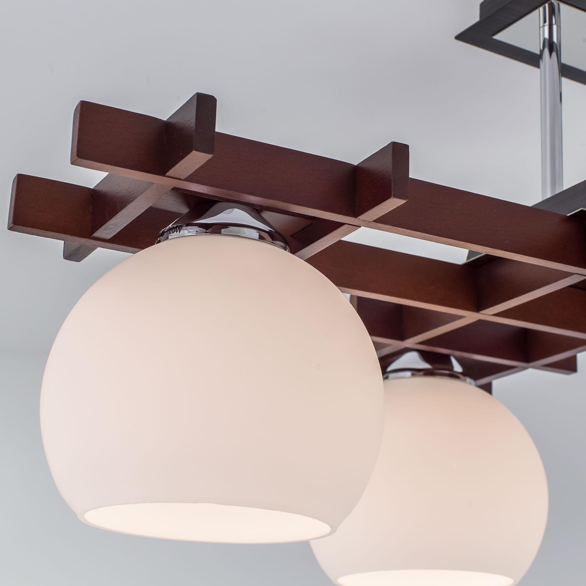 Citilux Нарита CL114141 Люстра деревянная Венге Хром арт. 88196