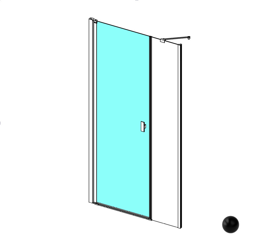 RADAWAY Nes 8 DWS door 690 L Дверь, BLACK/прозрачное арт. 32641