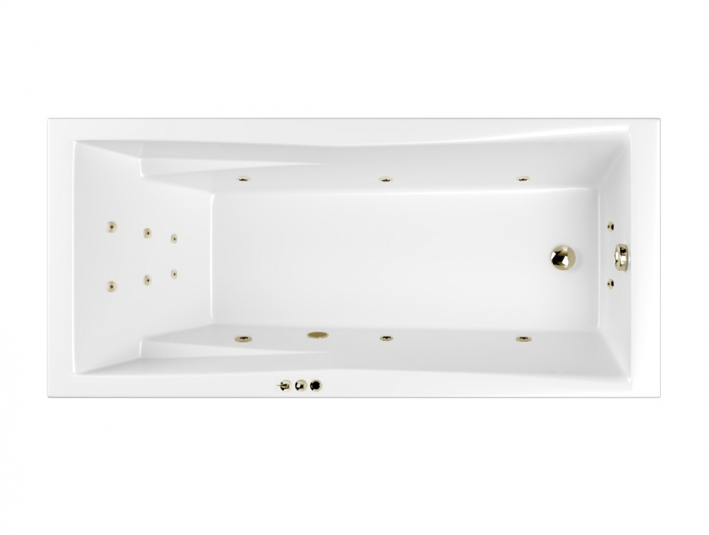 WHITECROSS Palace Ванна акриловая 180x80 см, гидромассаж "SMART", перелив, каркас, белый/бронза арт. 32429